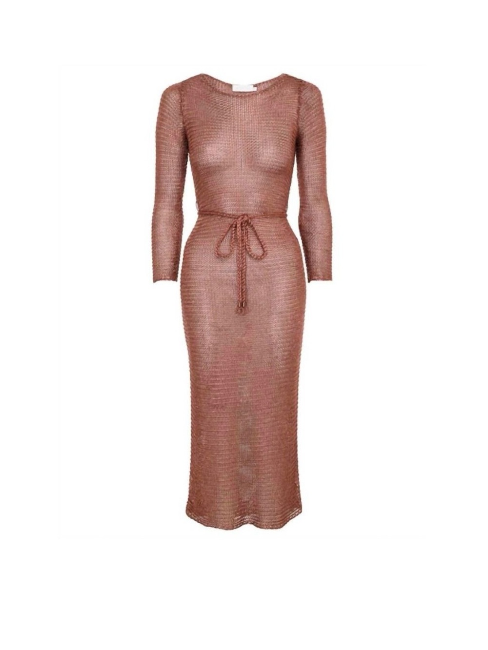 NEW ZIMMERMANN women's anneke lurex knit dress in matte rose